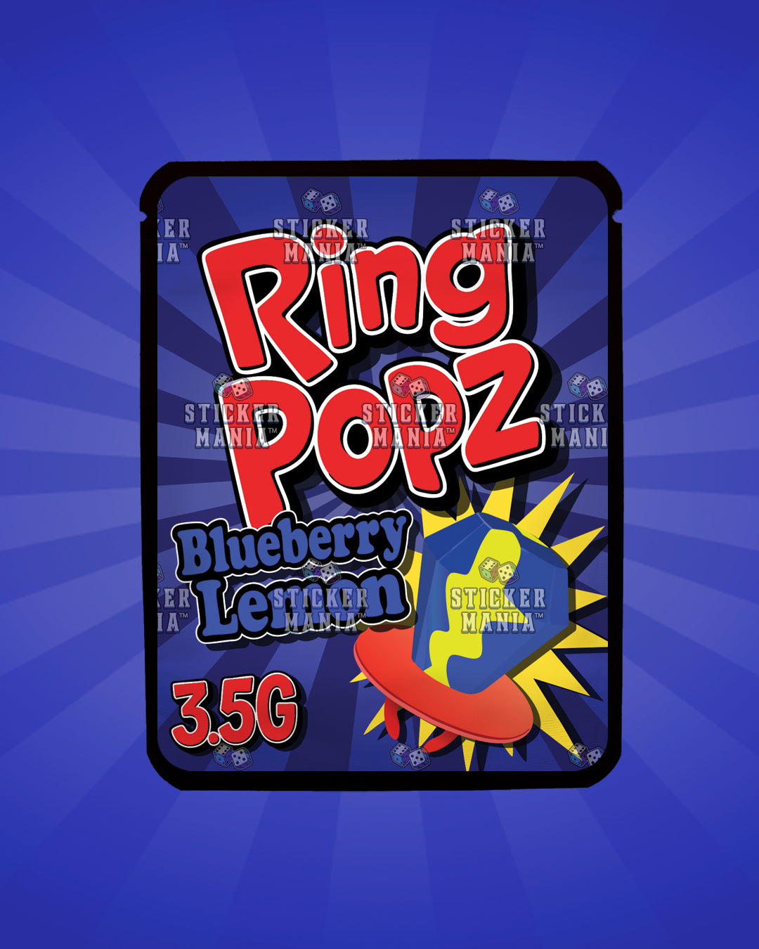 Ring Popz Blueberry Lemon | Pre-Made Sticker Bag | 3.5g