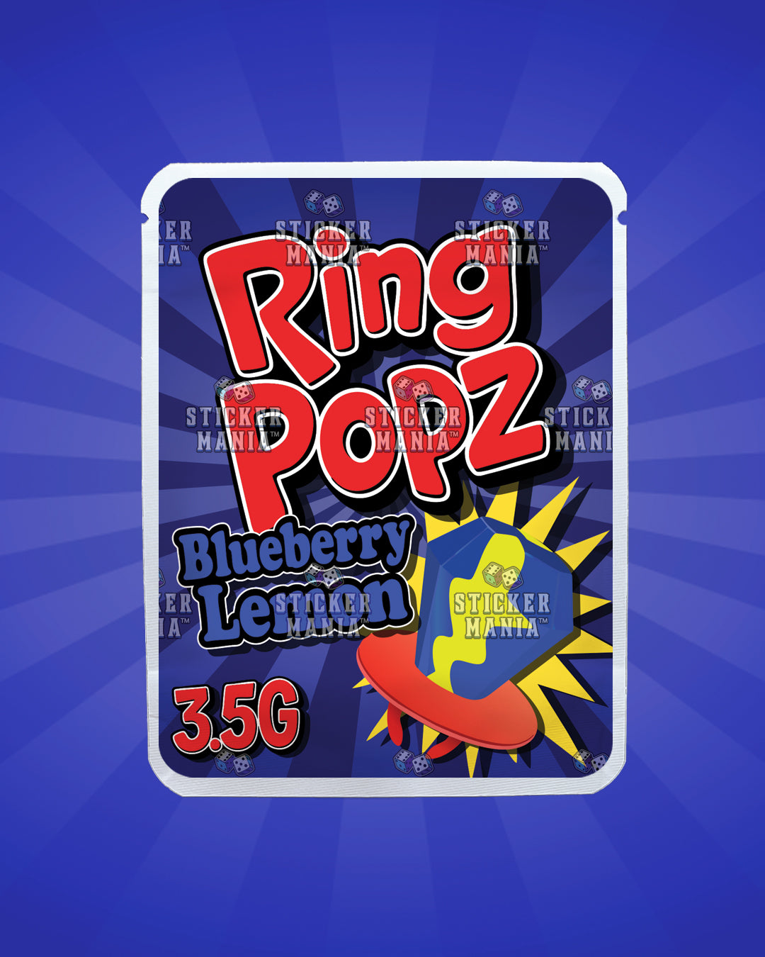 Ring Popz Blueberry Lemon | Pre-Made Sticker Bag | 3.5g