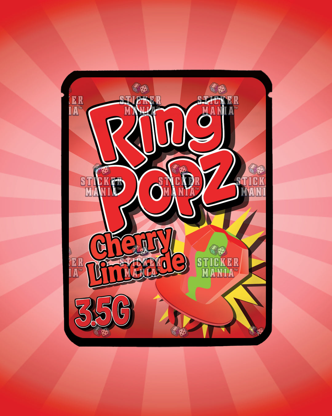 Ring Popz Cherry Limeade | Pre-Made Sticker Bag | 3.5g