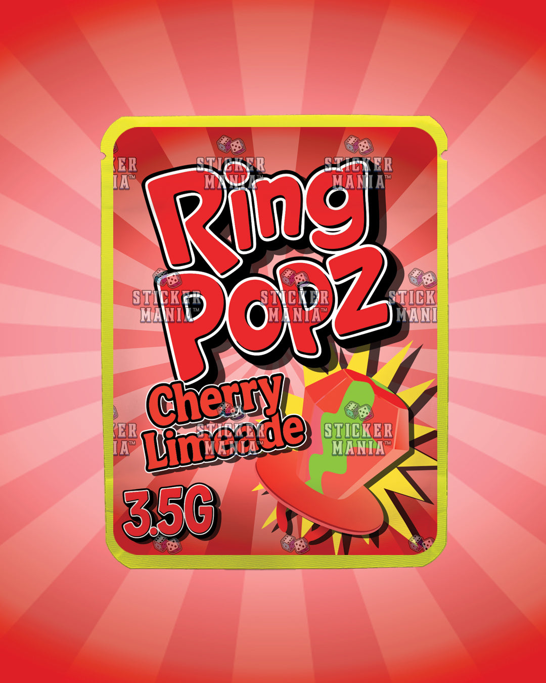 Ring Popz Cherry Limeade | Pre-Made Sticker Bag | 3.5g