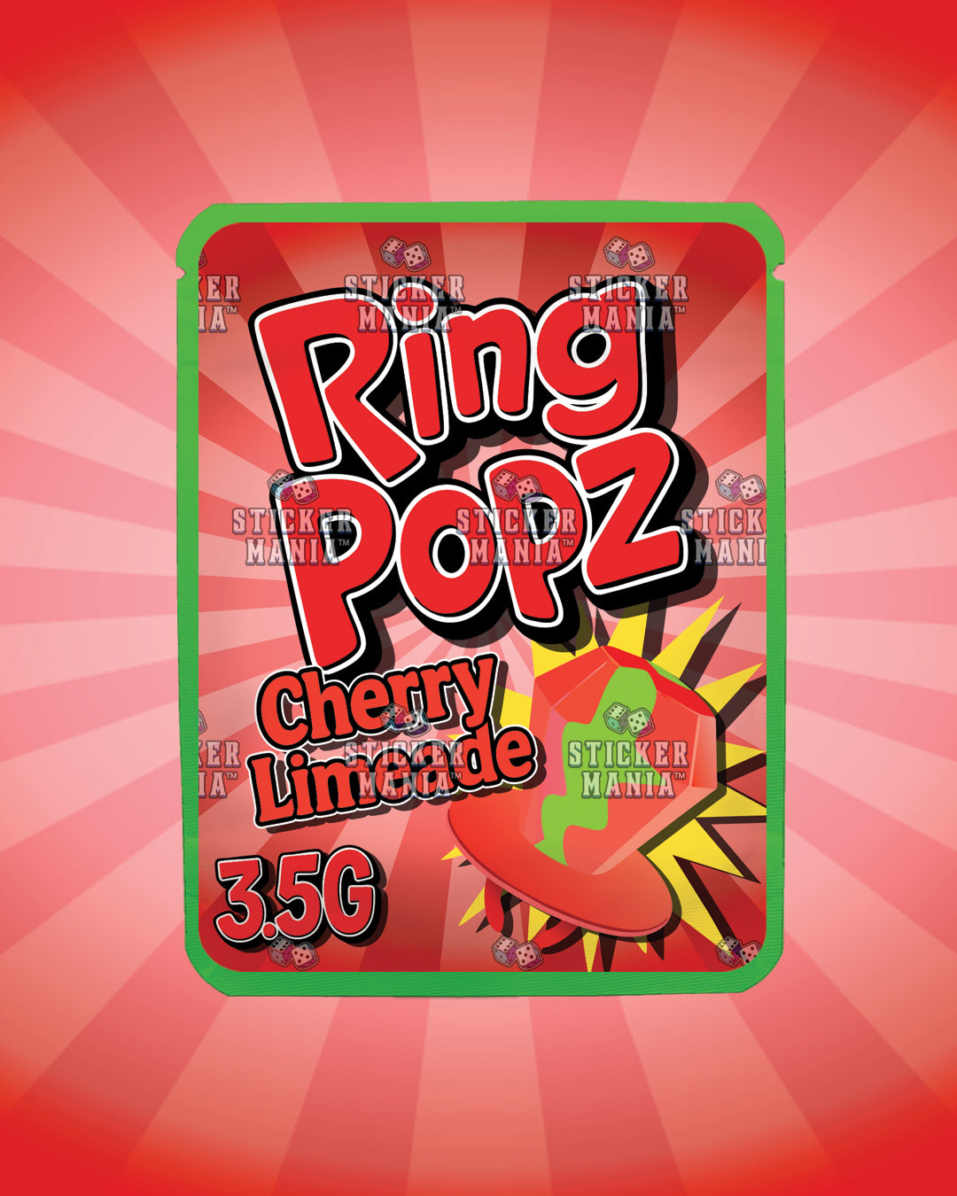 Ring Popz Cherry Limeade | Pre-Made Sticker Bag | 3.5g