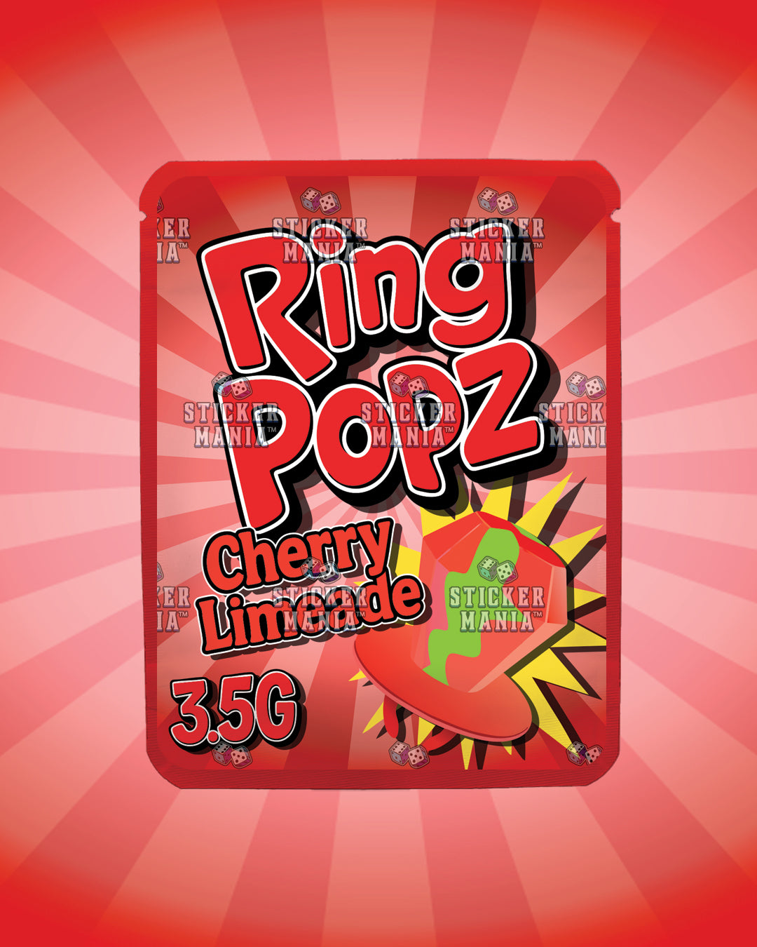 Ring Popz Cherry Limeade | Pre-Made Sticker Bag | 3.5g