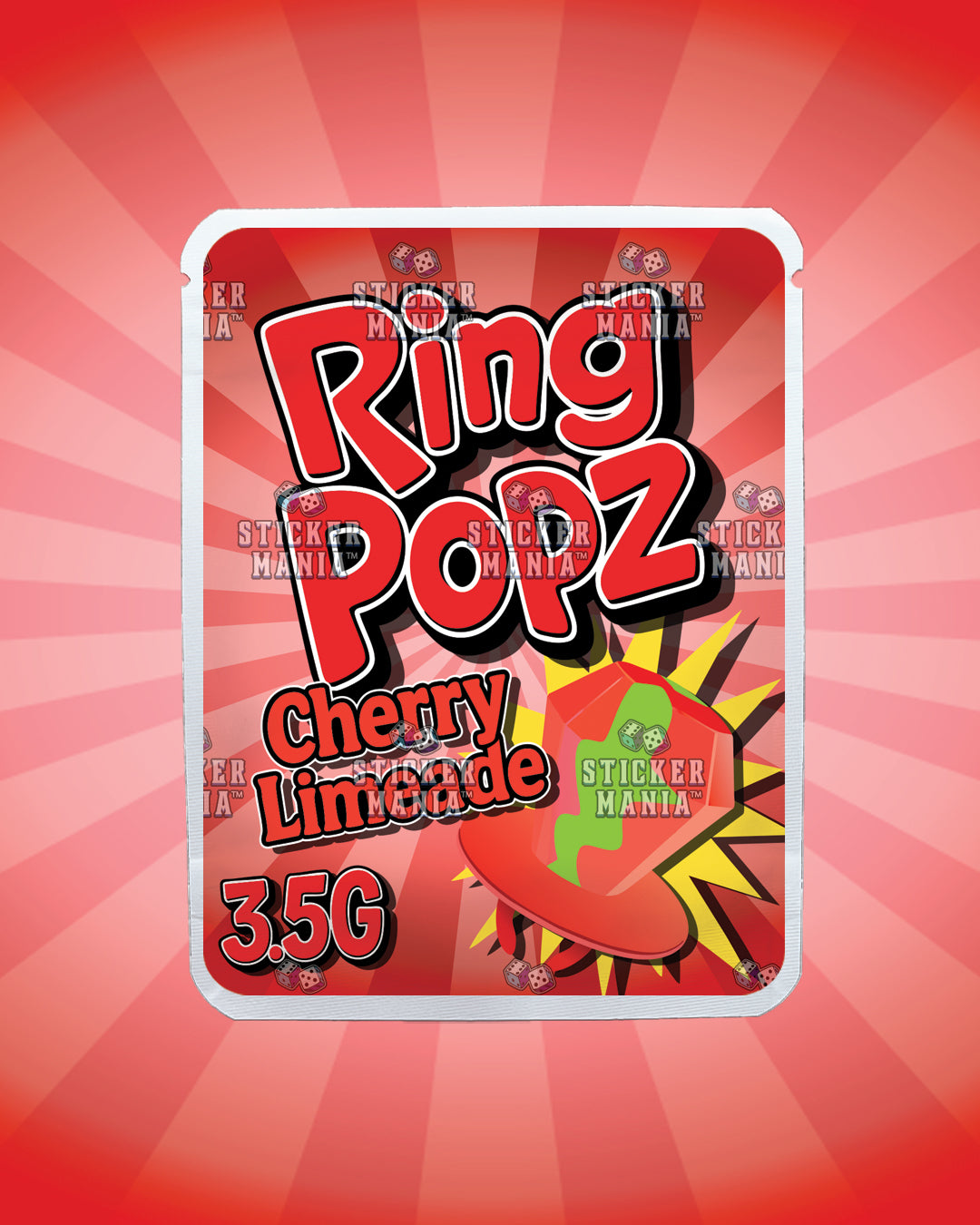 Ring Popz Cherry Limeade | Pre-Made Sticker Bag | 3.5g