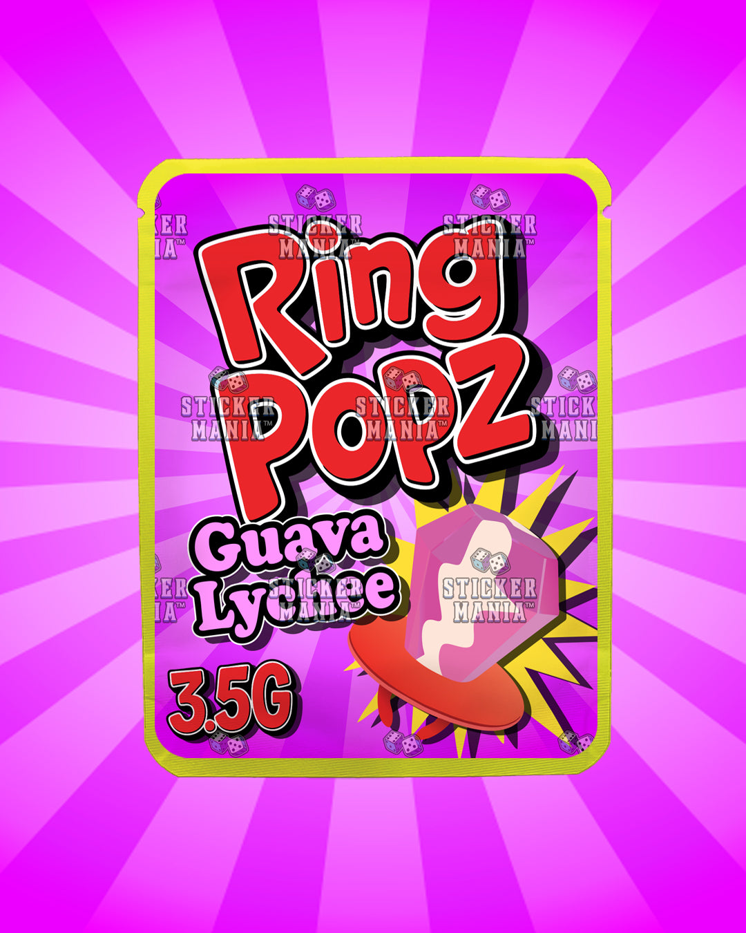 Ring Popz Guava Lychee | Pre-Made Sticker Bag | 3.5g