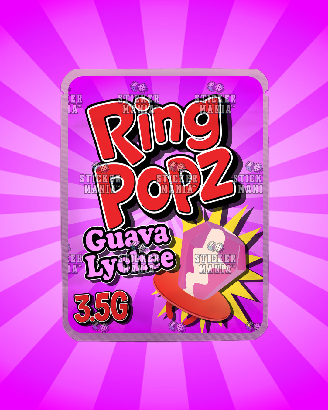 Ring Popz Guava Lychee | Pre-Made Sticker Bag | 3.5g