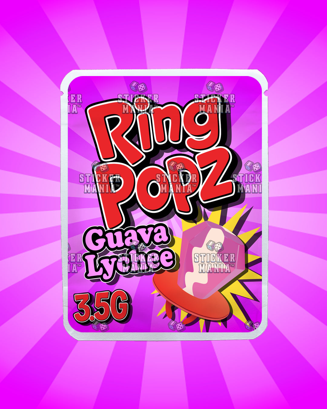 Ring Popz Guava Lychee | Pre-Made Sticker Bag | 3.5g