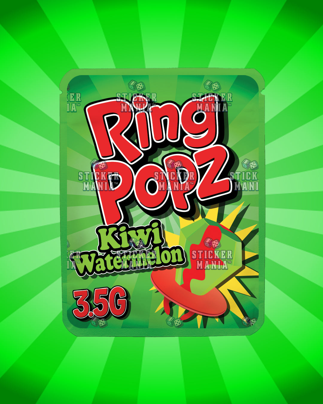Ring Popz Kiwi Watermelon | Pre-Made Sticker Bag | 3.5g