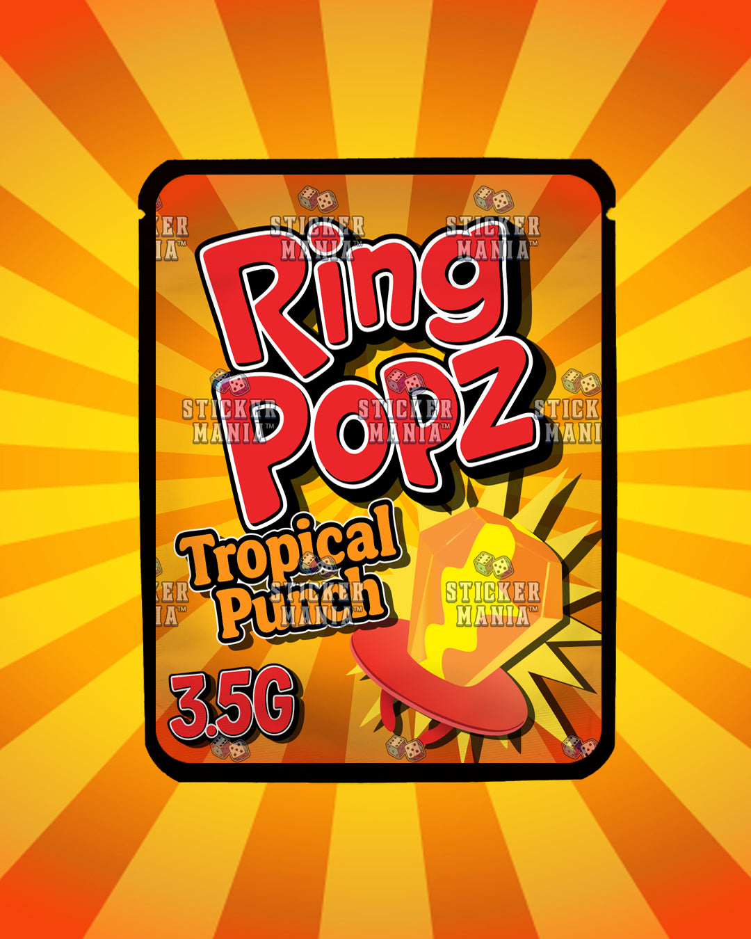 Ring Popz Tropical Punch | Pre-Made Sticker Bag | 3.5g