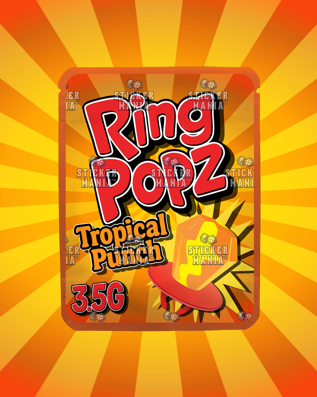 Ring Popz Tropical Punch | Pre-Made Sticker Bag | 3.5g