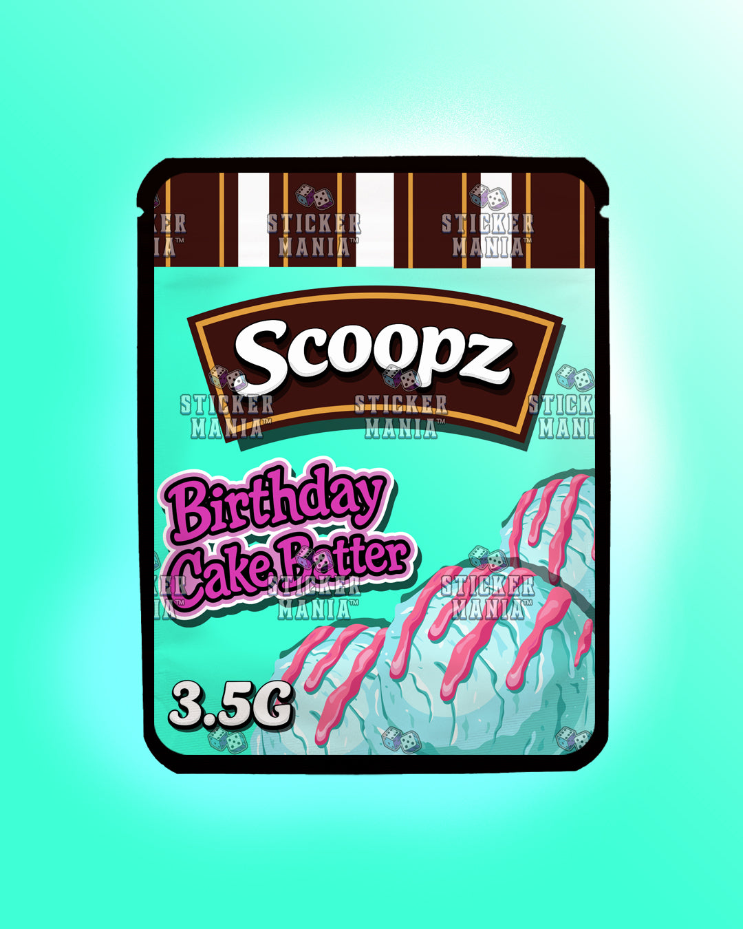 Scoopz Birthday Cake Batter | Pre-Made Sticker Bag | 3.5g