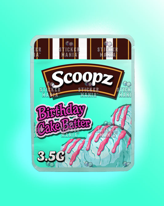 Scoopz Birthday Cake Batter | Pre-Made Sticker Bag | 3.5g