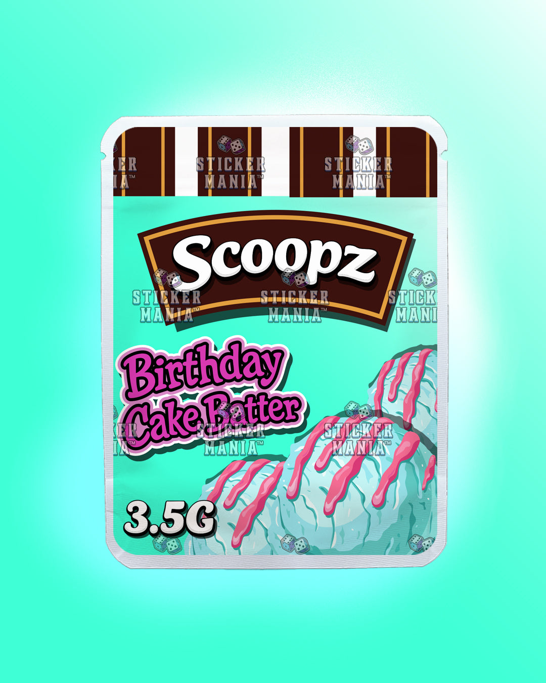 Scoopz Birthday Cake Batter | Pre-Made Sticker Bag | 3.5g