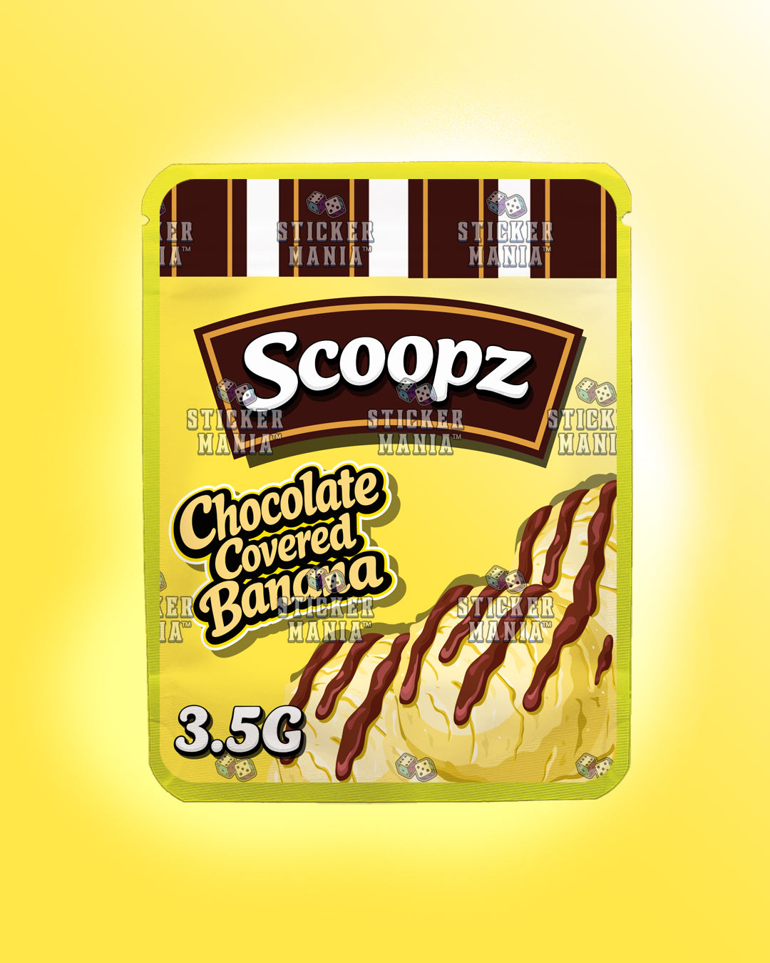 Scoopz Chocolate Covered Banana | Pre-Made Sticker Bag | 3.5g