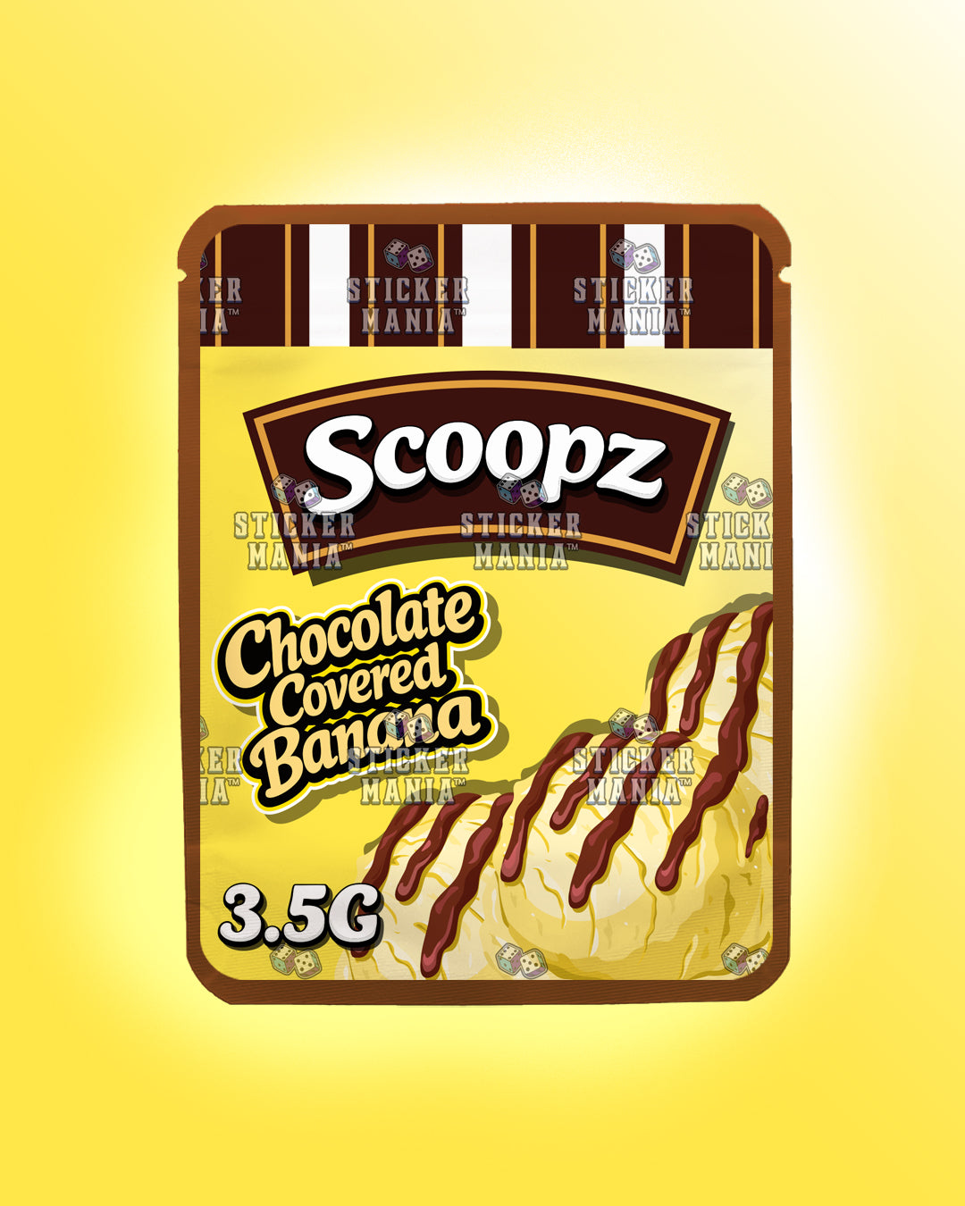 Scoopz Chocolate Covered Banana | Pre-Made Sticker Bag | 3.5g