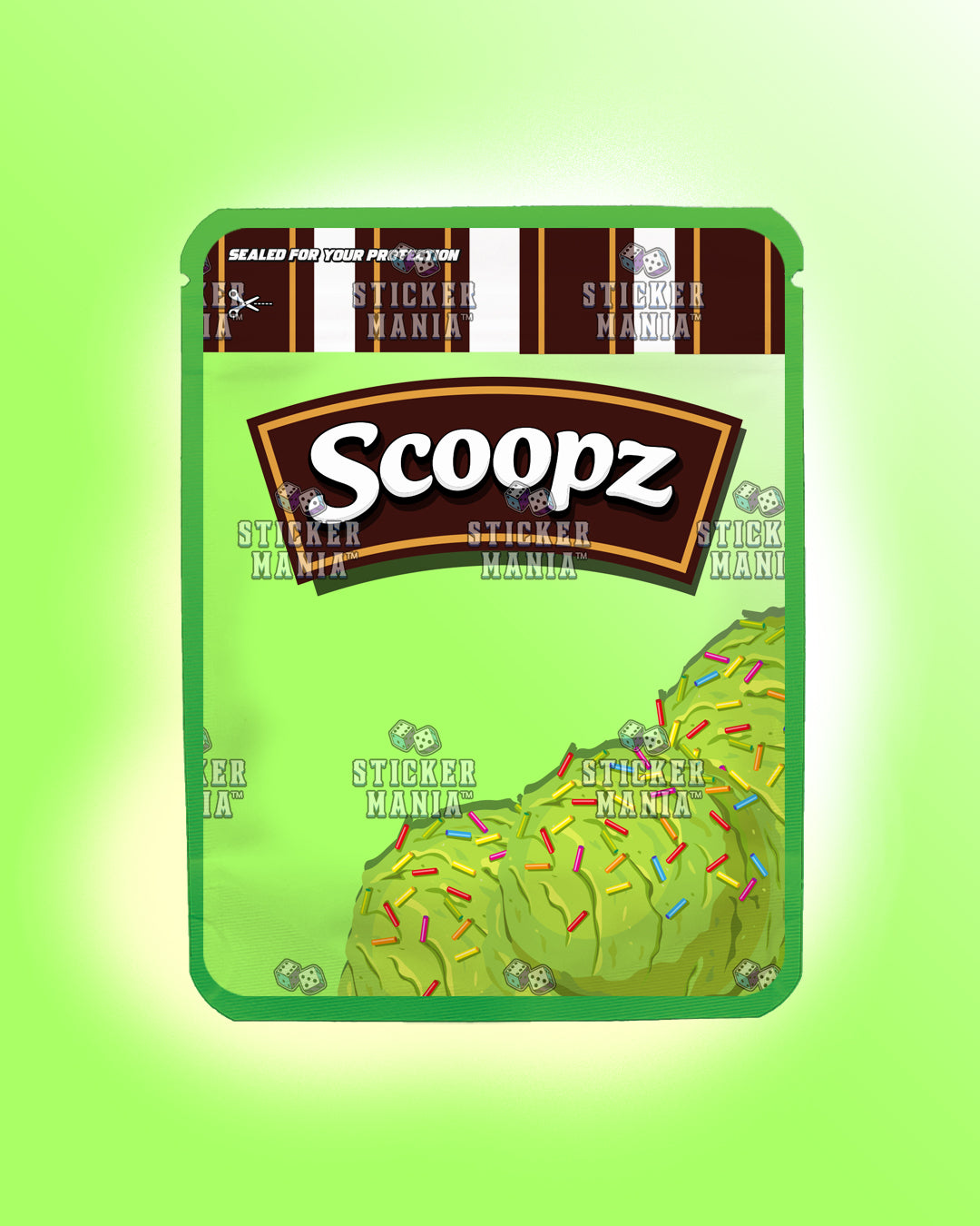 Scoopz Matcha Sprinkles | Pre-Made Sticker Bag | 3.5g