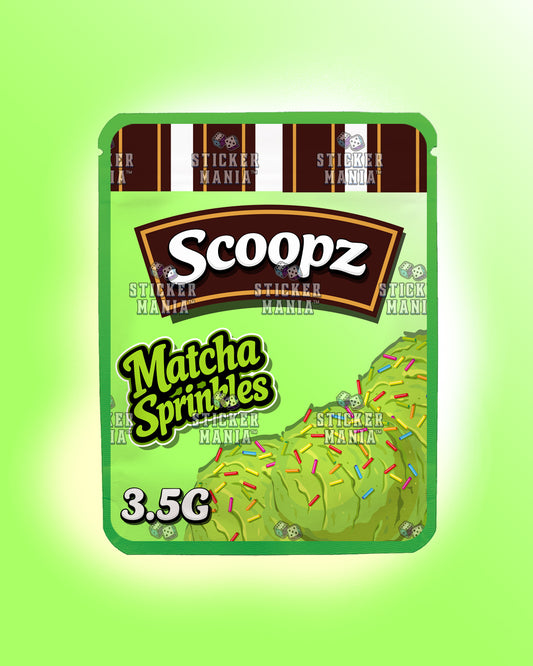 Scoopz Matcha Sprinkles | Pre-Made Sticker Bag | 3.5g