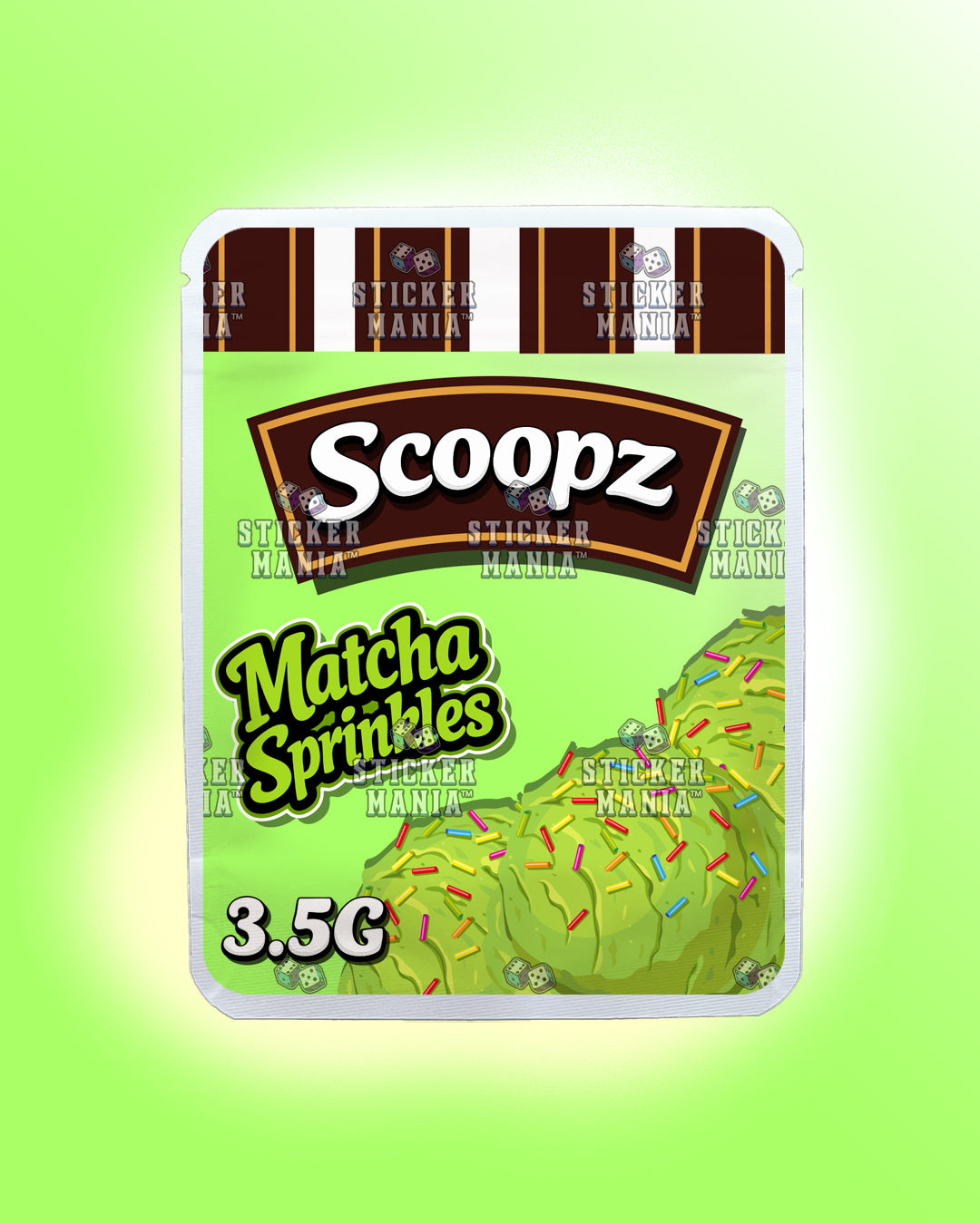 Scoopz Matcha Sprinkles | Pre-Made Sticker Bag | 3.5g