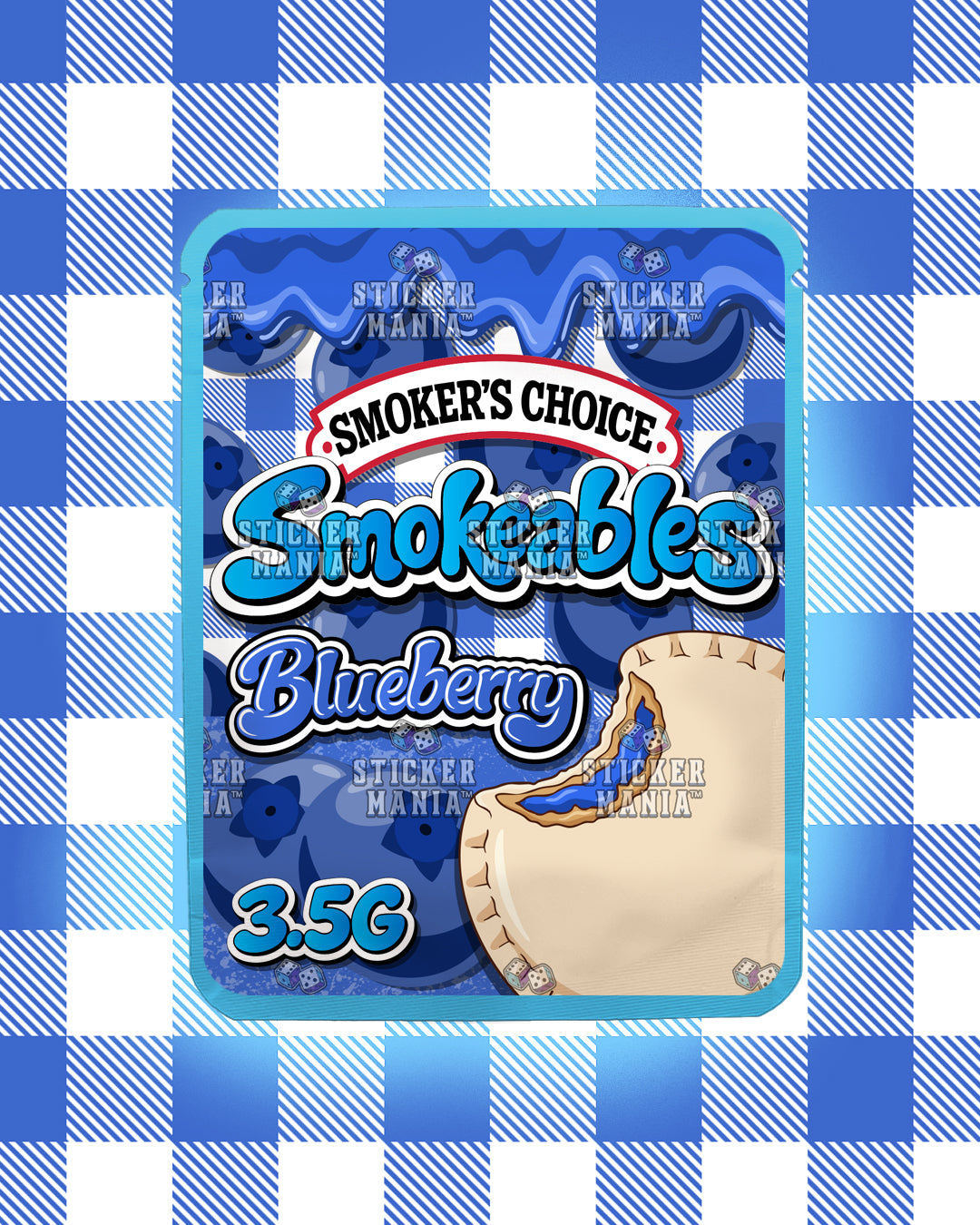 Smokeables Blueberry | Pre-Made Sticker Bag | 3.5g