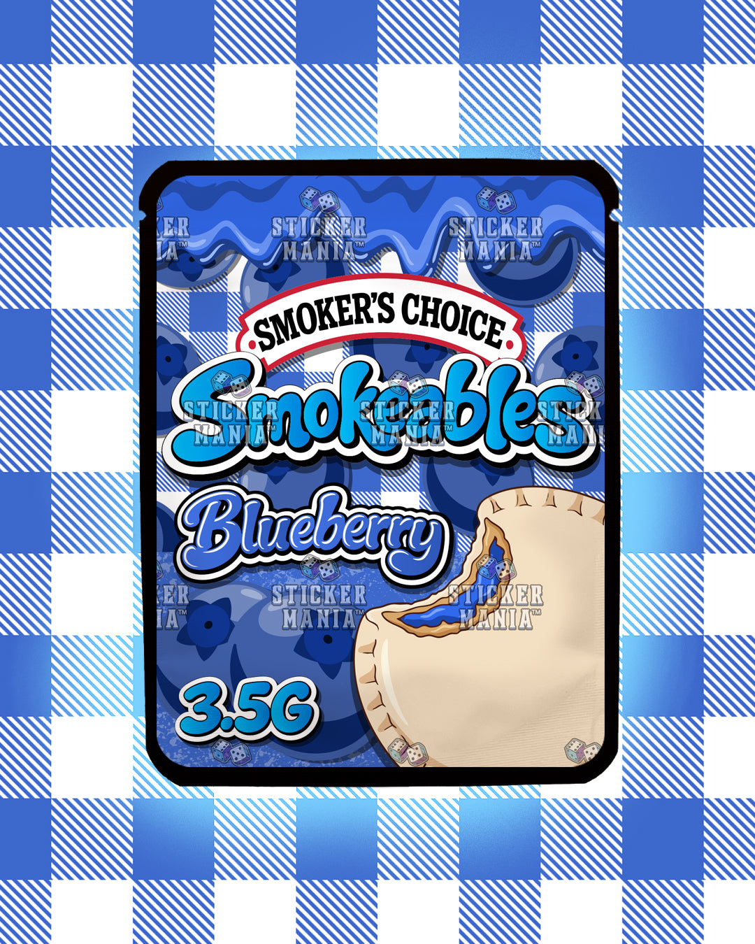 Smokeables Blueberry | Pre-Made Sticker Bag | 3.5g
