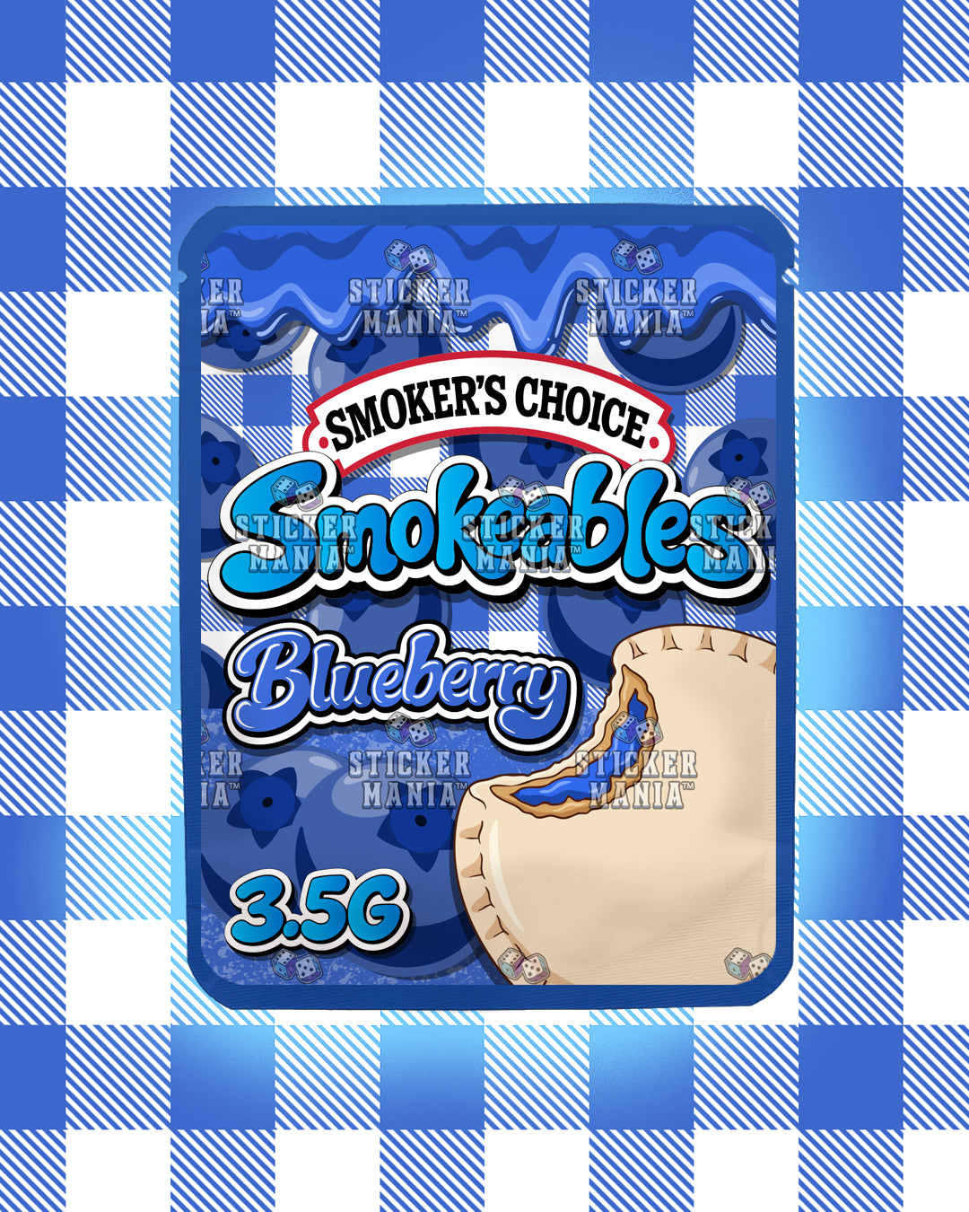 Smokeables Blueberry | Pre-Made Sticker Bag | 3.5g