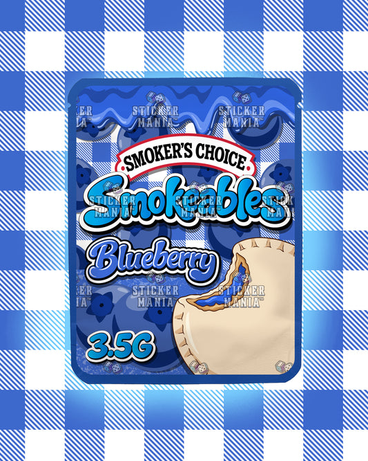 Smokeables Blueberry | Pre-Made Sticker Bag | 3.5g