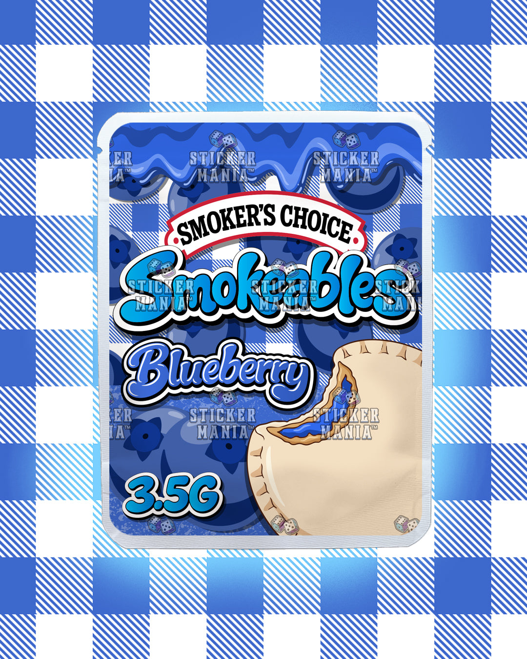 Smokeables Blueberry | Pre-Made Sticker Bag | 3.5g