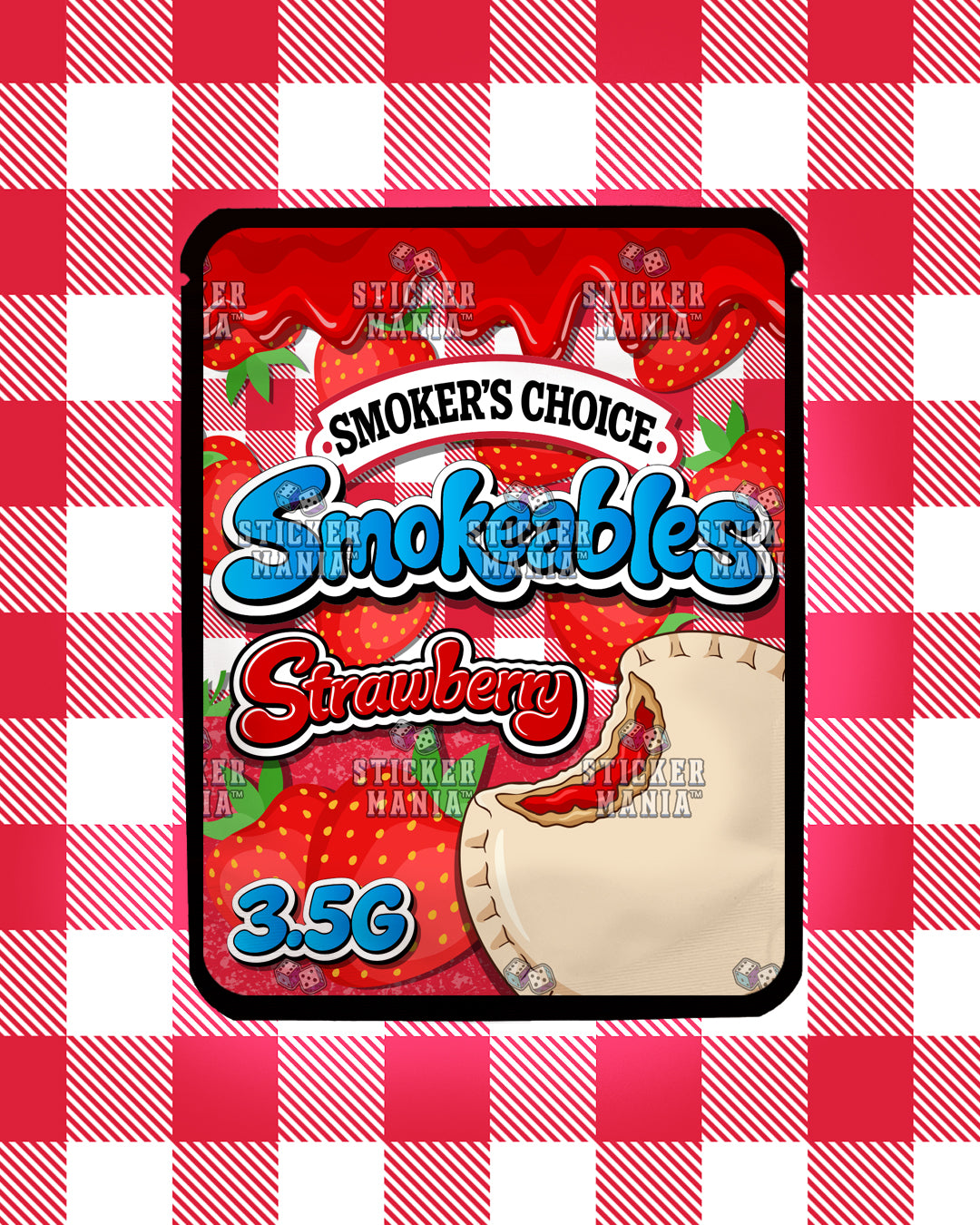 Smokeables Strawberry | Pre-Made Sticker Bag | 3.5g