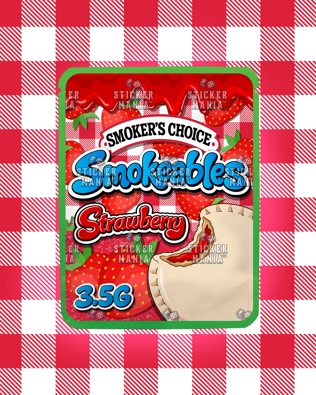Smokeables Strawberry | Pre-Made Sticker Bag | 3.5g