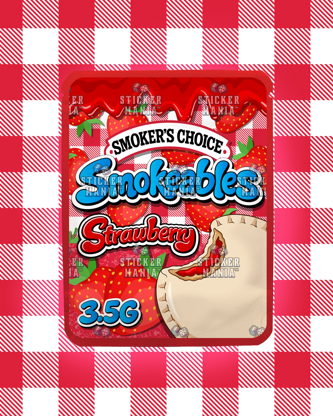 Smokeables Strawberry | Pre-Made Sticker Bag | 3.5g