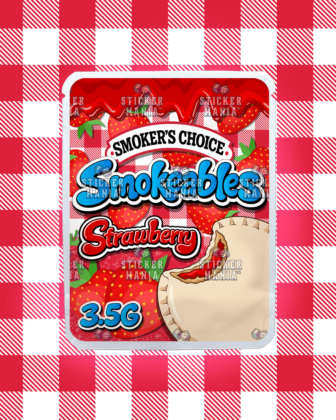 Smokeables Strawberry | Pre-Made Sticker Bag | 3.5g