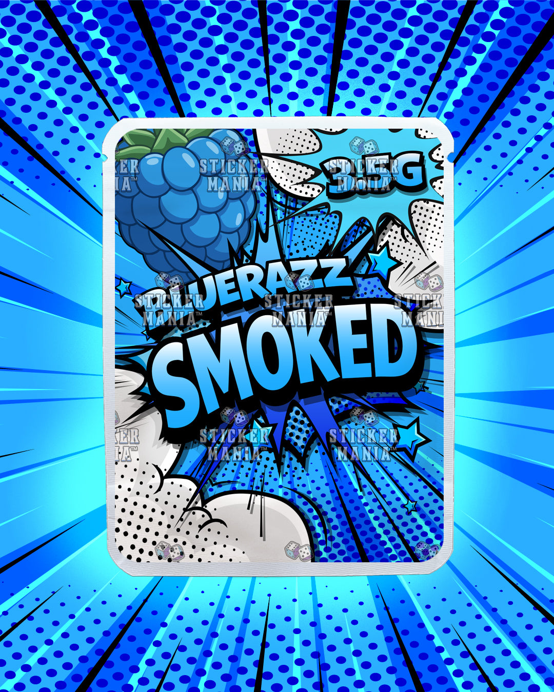 Smoked Blue Razz | Pre-Made Sticker Bag | 3.5g