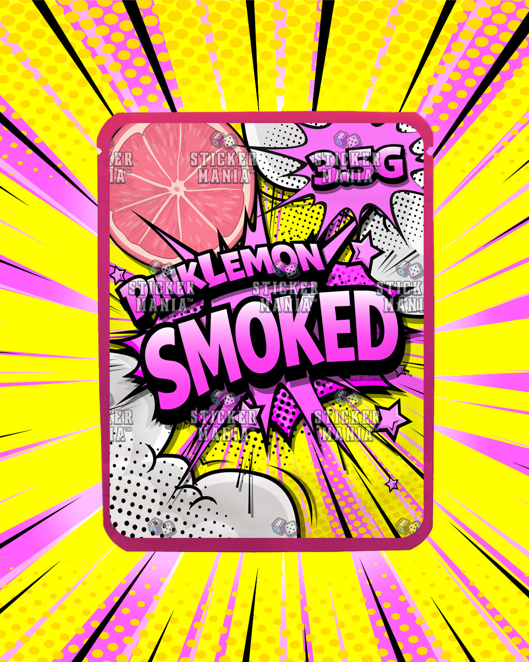 Smoked Pink Lemon | Pre-Made Sticker Bag | 3.5g