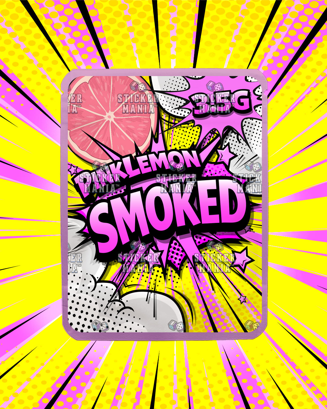 Smoked Pink Lemon | Pre-Made Sticker Bag | 3.5g