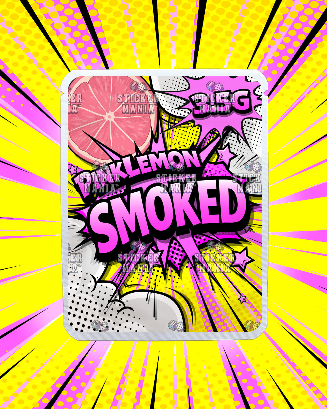 Smoked Pink Lemon | Pre-Made Sticker Bag | 3.5g