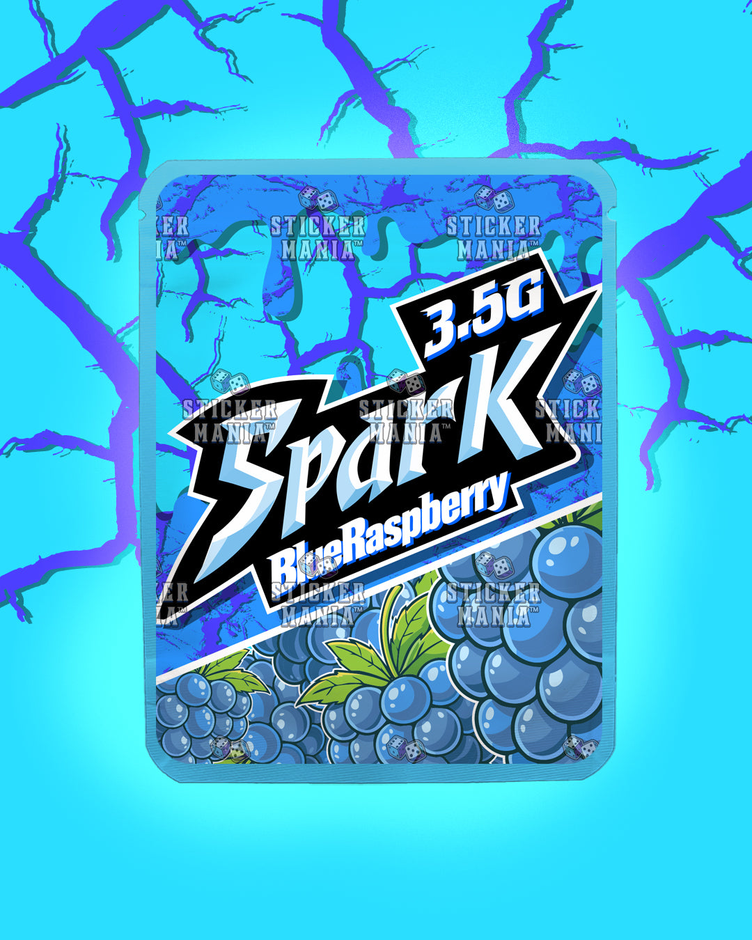 Spark Blue Raspberry | Pre-Made Sticker Bag | 3.5g
