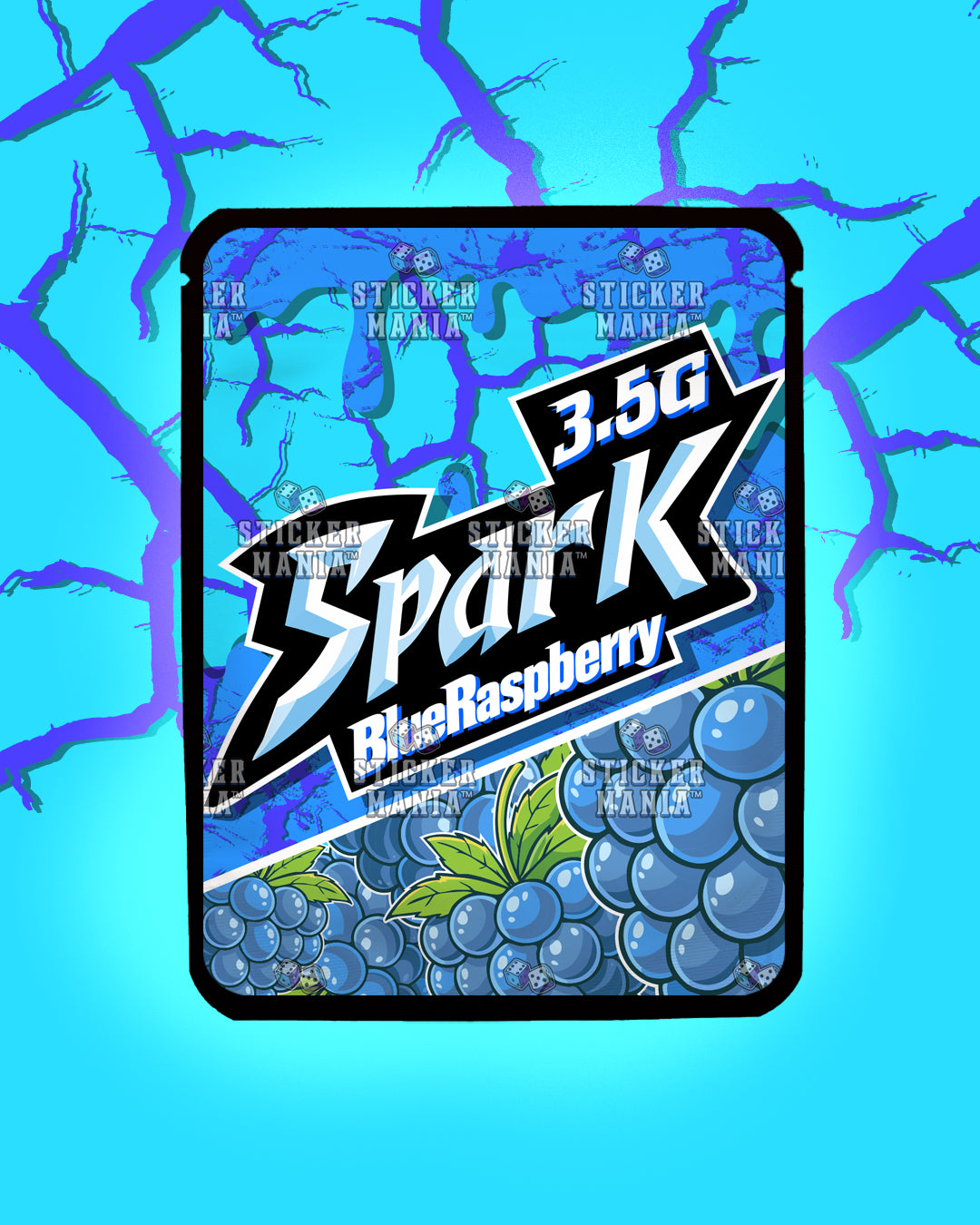 Spark Blue Raspberry | Pre-Made Sticker Bag | 3.5g
