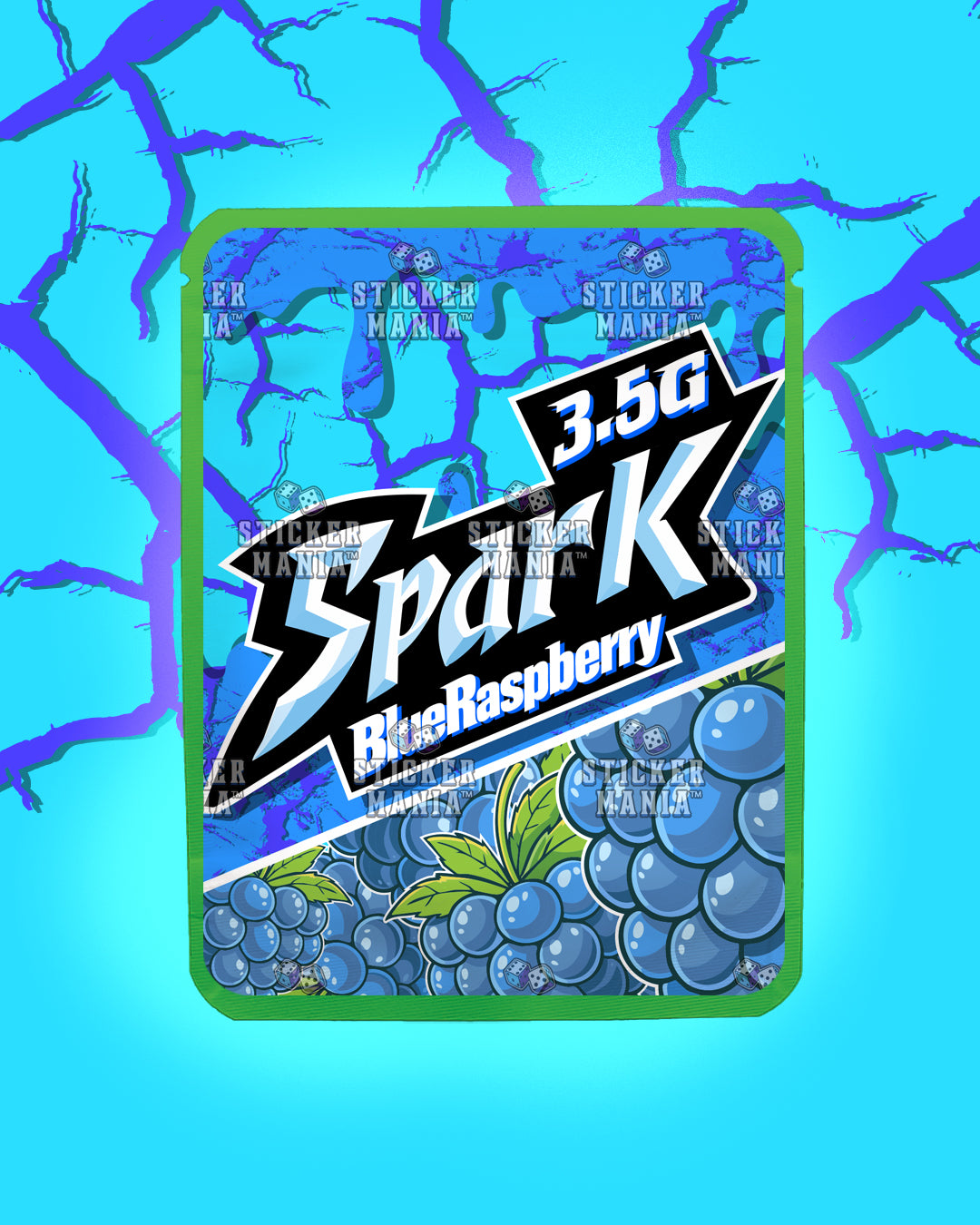 Spark Blue Raspberry | Pre-Made Sticker Bag | 3.5g
