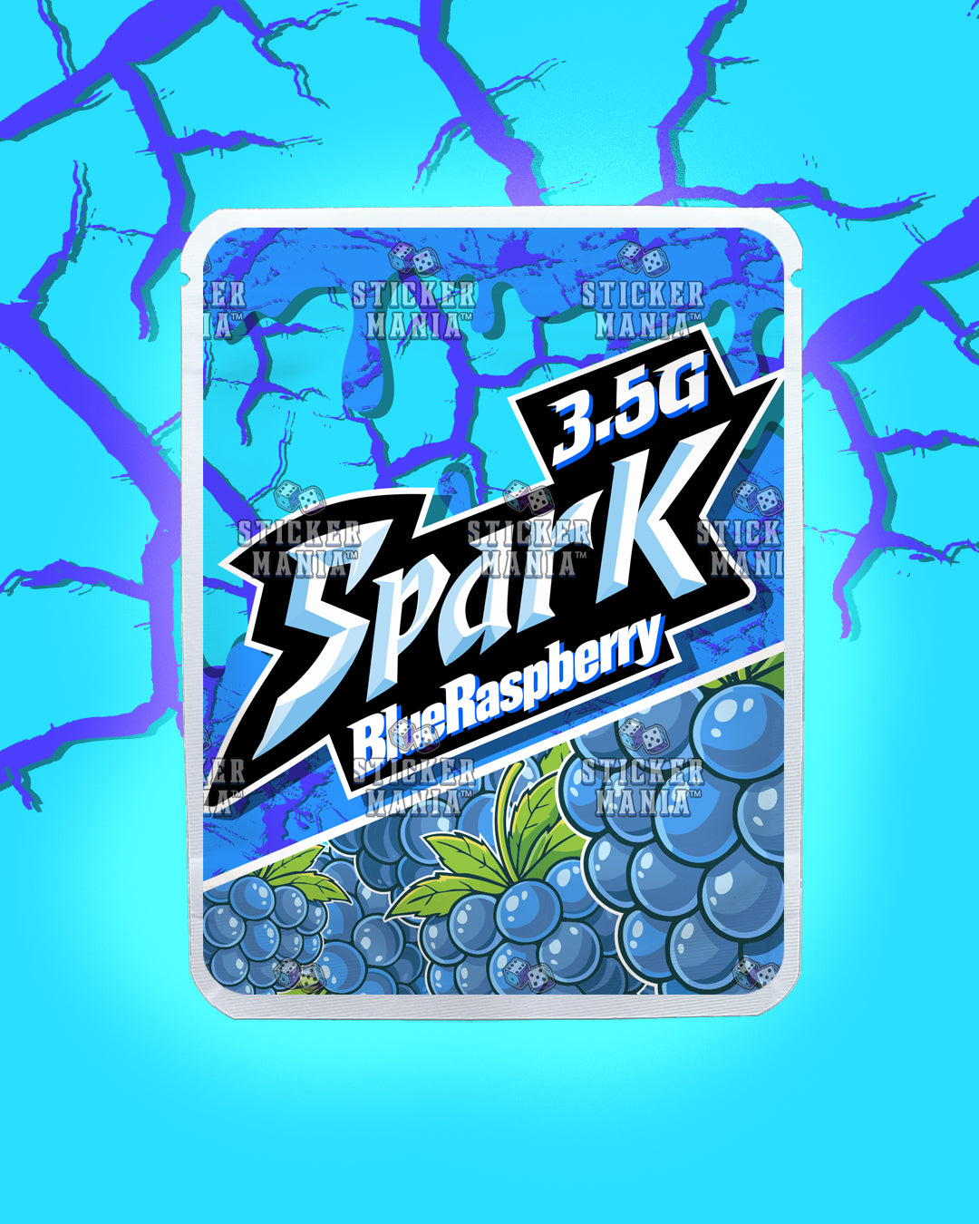 Spark Blue Raspberry | Pre-Made Sticker Bag | 3.5g
