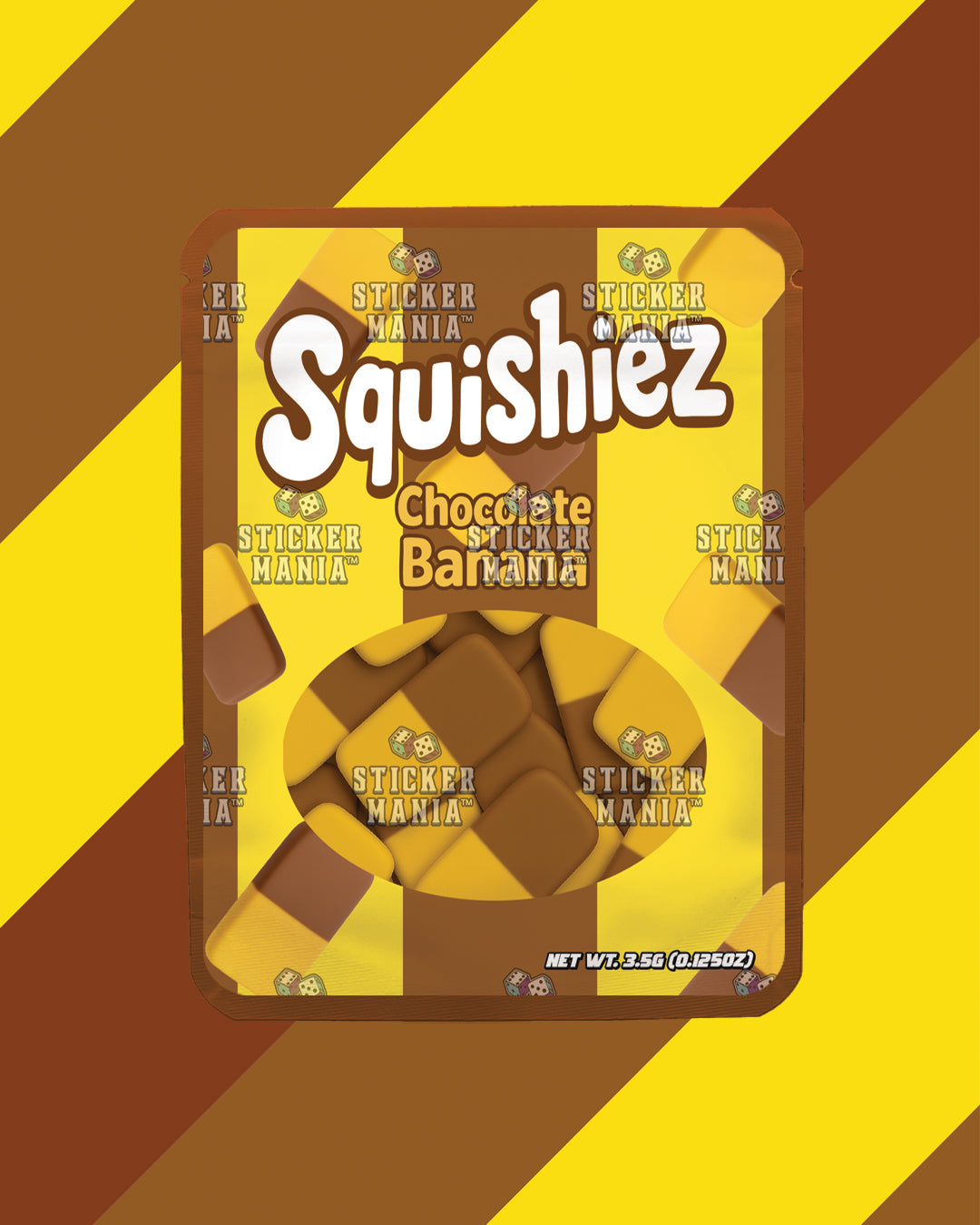Squishiez Chocolate Banana | Pre-Made Sticker Bag | 3.5g