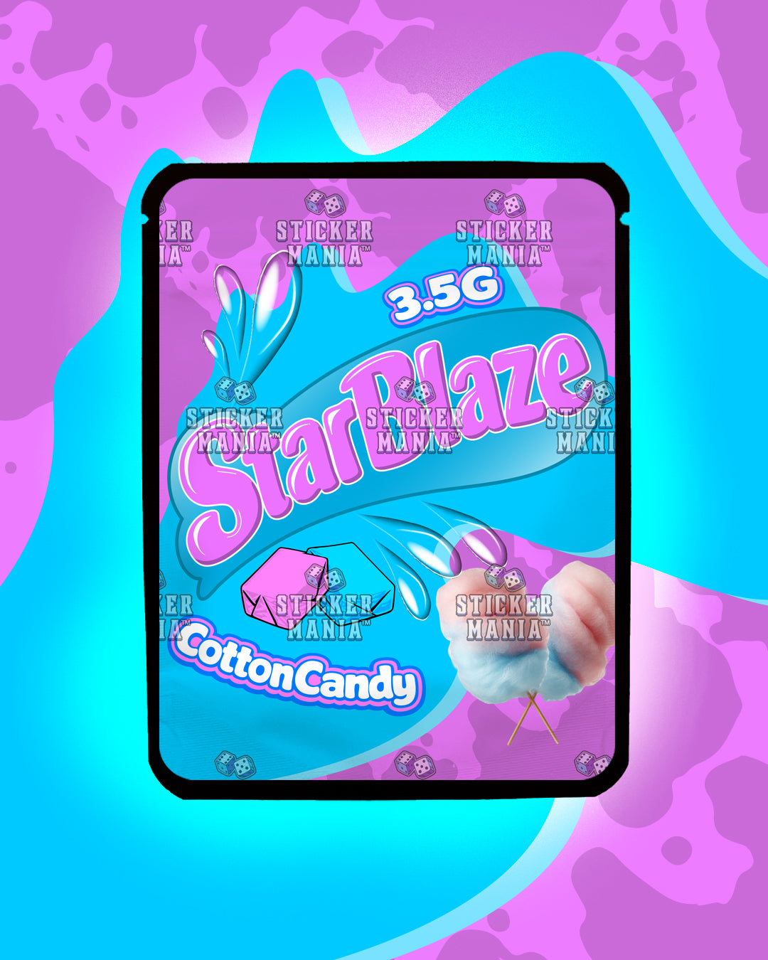 Starblaze Cotton Candy | Pre-Made Sticker Bag | 3.5g