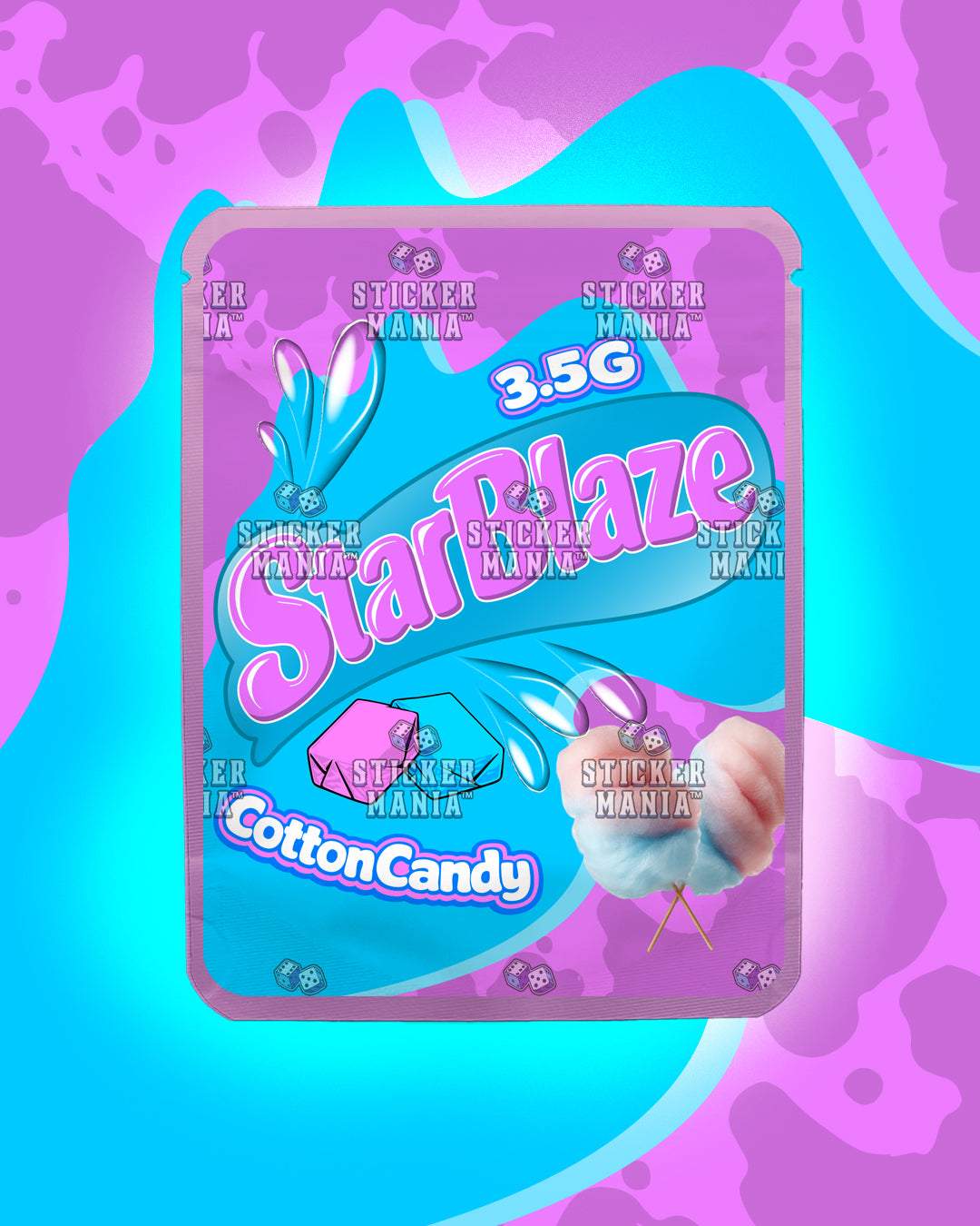 Starblaze Cotton Candy | Pre-Made Sticker Bag | 3.5g