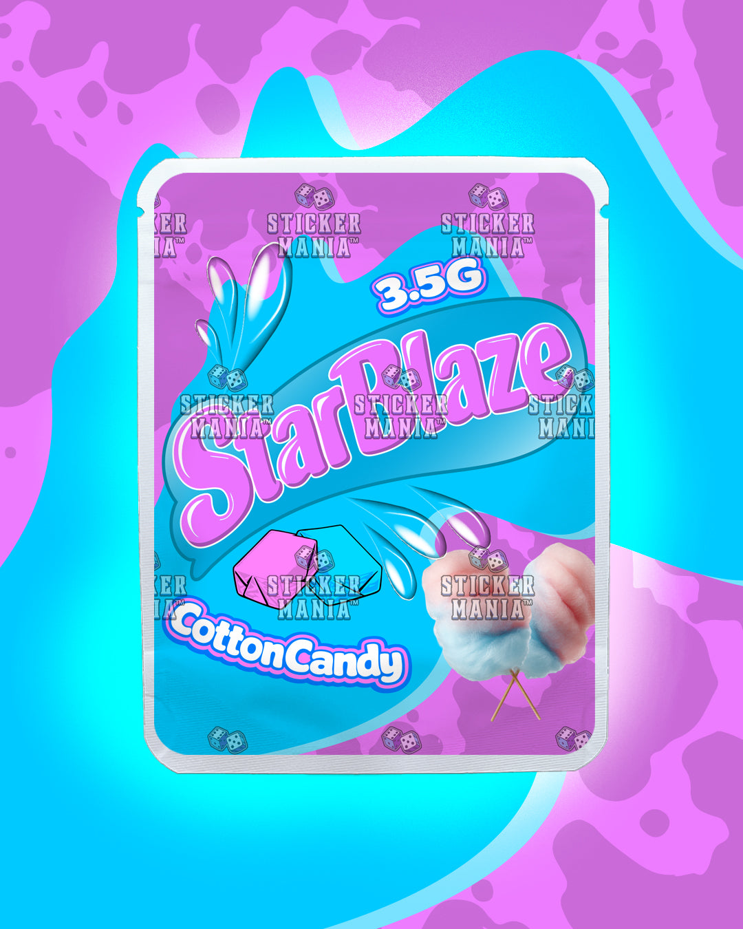 Starblaze Cotton Candy | Pre-Made Sticker Bag | 3.5g