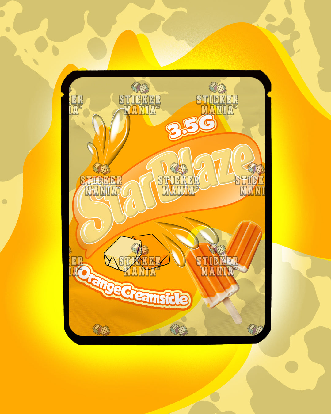 Starblaze Orange Creamsicle | Pre-Made Sticker Bag | 3.5g
