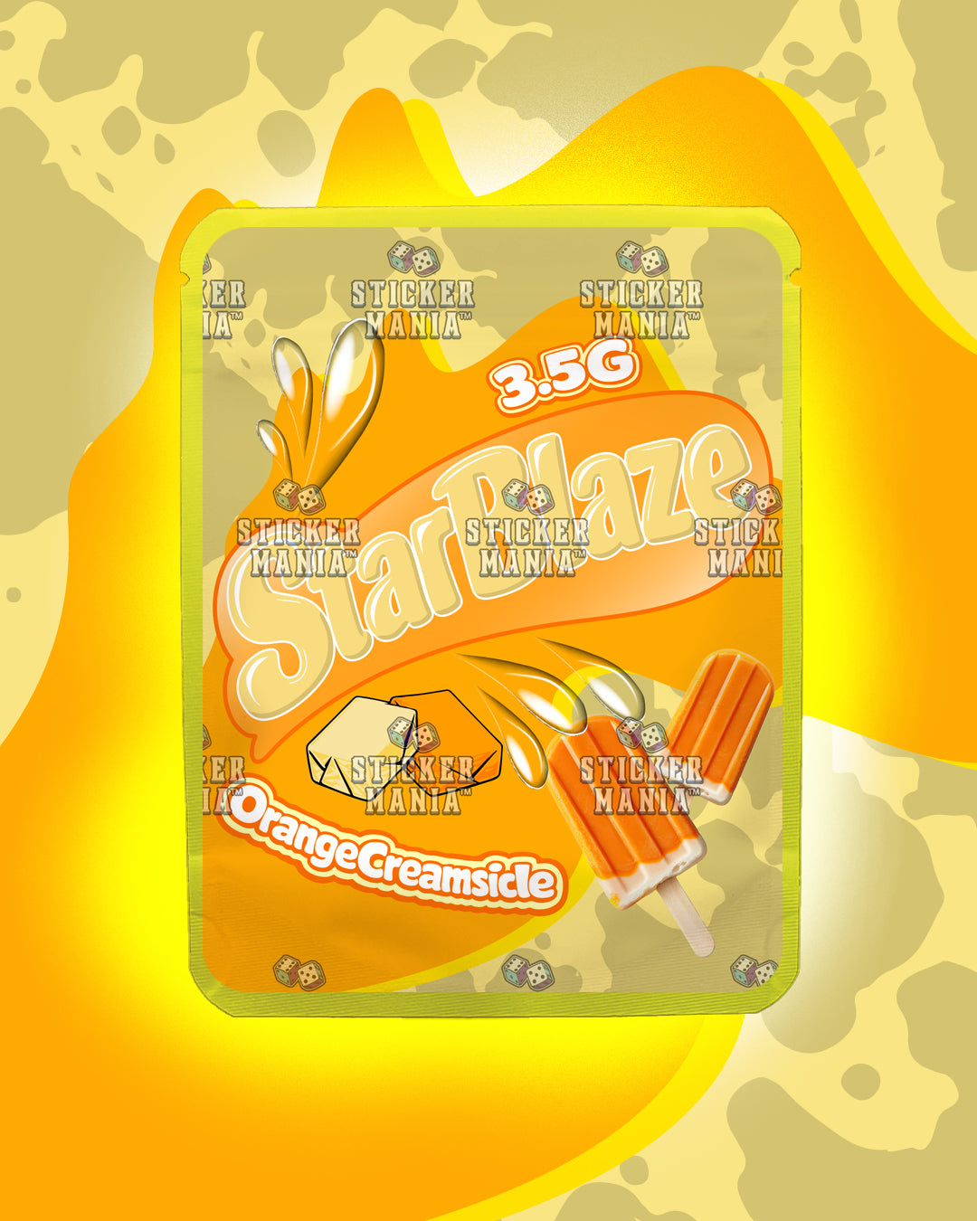 Starblaze Orange Creamsicle | Pre-Made Sticker Bag | 3.5g