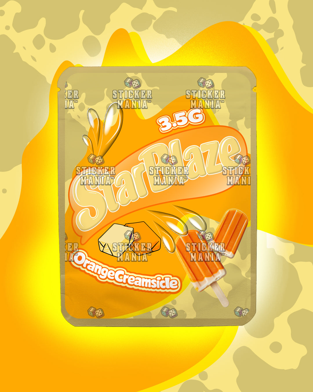 Starblaze Orange Creamsicle | Pre-Made Sticker Bag | 3.5g