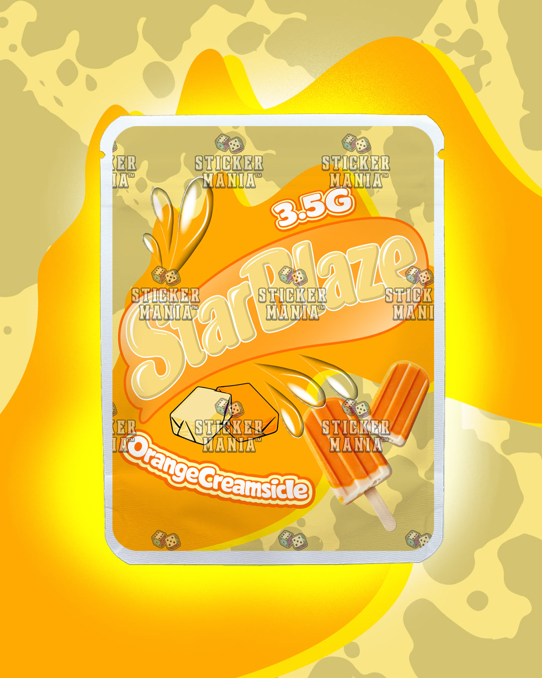 Starblaze Orange Creamsicle | Pre-Made Sticker Bag | 3.5g