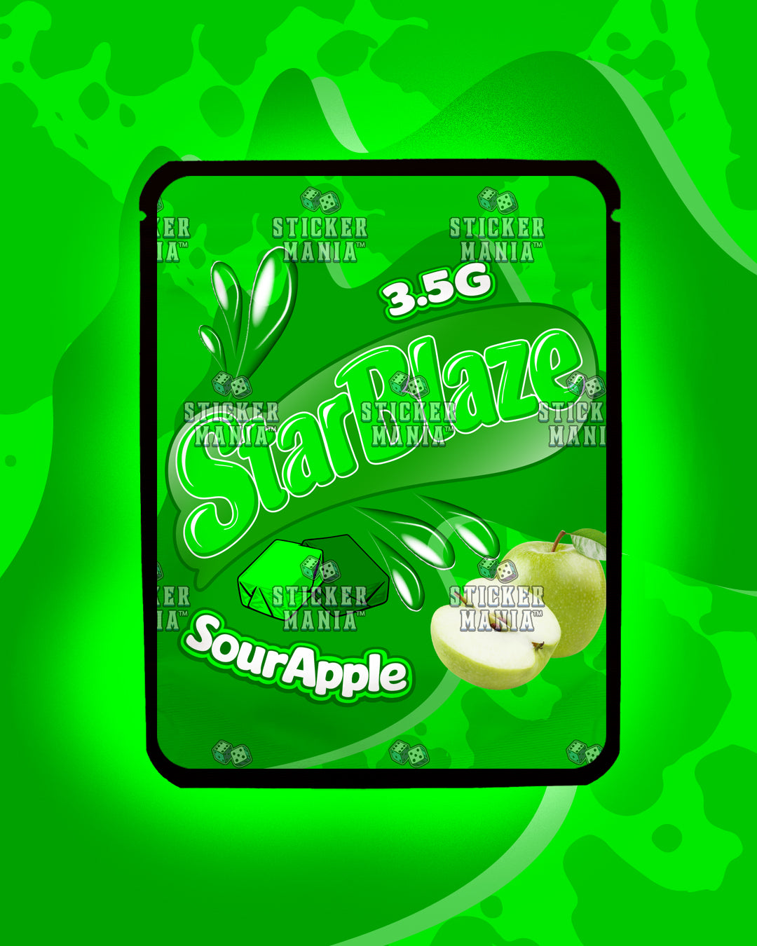 Starblaze Sour Apple | Pre-Made Sticker Bag | 3.5g