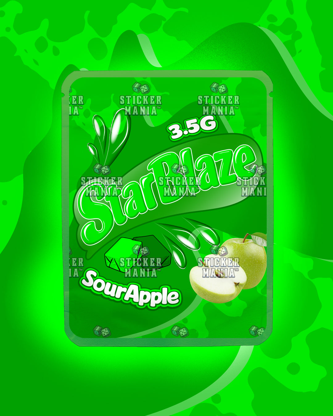 Starblaze Sour Apple | Pre-Made Sticker Bag | 3.5g