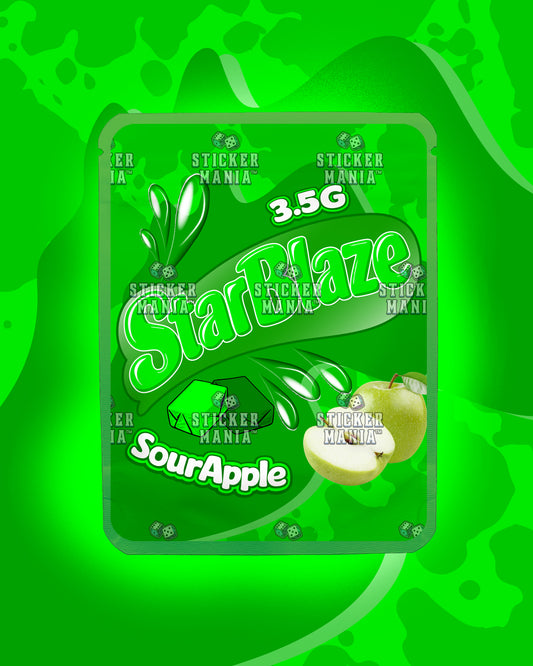 Starblaze Sour Apple | Pre-Made Sticker Bag | 3.5g