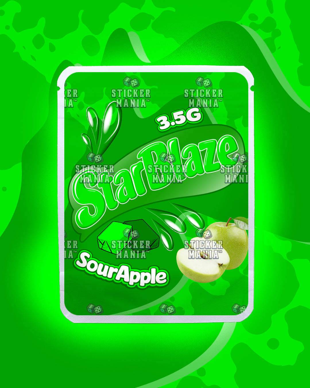 Starblaze Sour Apple | Pre-Made Sticker Bag | 3.5g